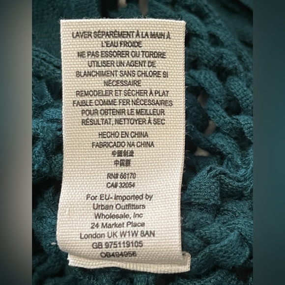 Free People On the Fringe Cropped Cotton Sweater in Teal size L NWOT - Picture 7 of 7